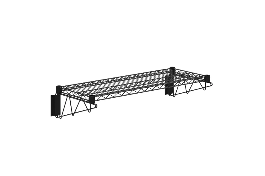 14 in. x 36 in. Black Epoxy Wire Wall Mount Shelf