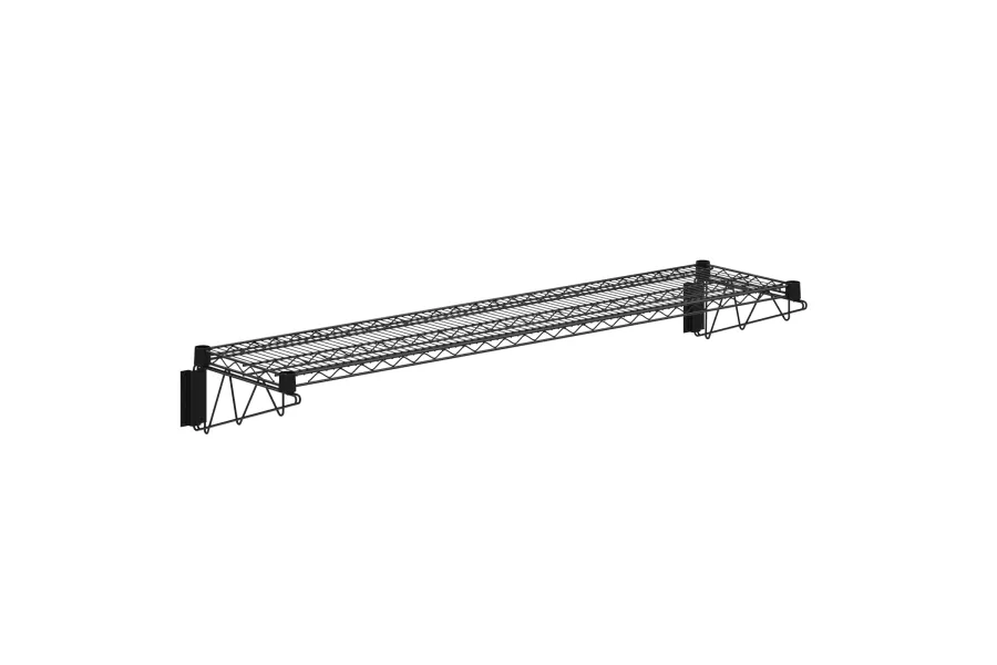 14 in. x 60 in. Black Epoxy Wire Wall Mount Shelf