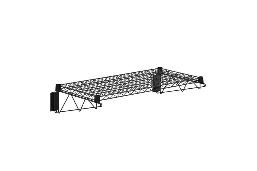 18 in. x 36 in. Black Epoxy Wire Wall Mount Shelf