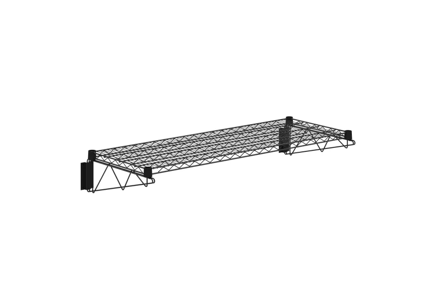 18 in. x 48 in. Black Epoxy Wire Wall Mount Shelf