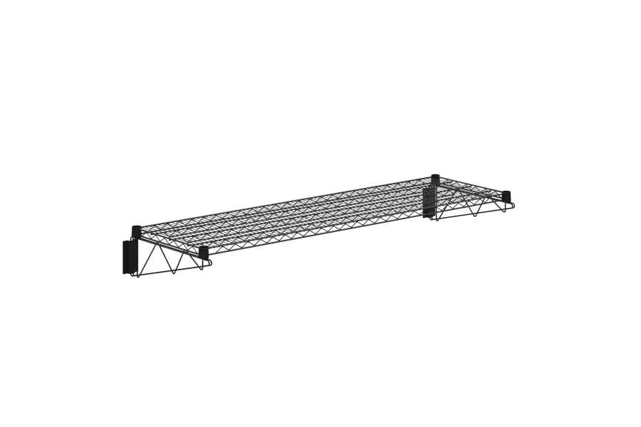 18 in. x 60 in. Black Epoxy Wire Wall Mount Shelf