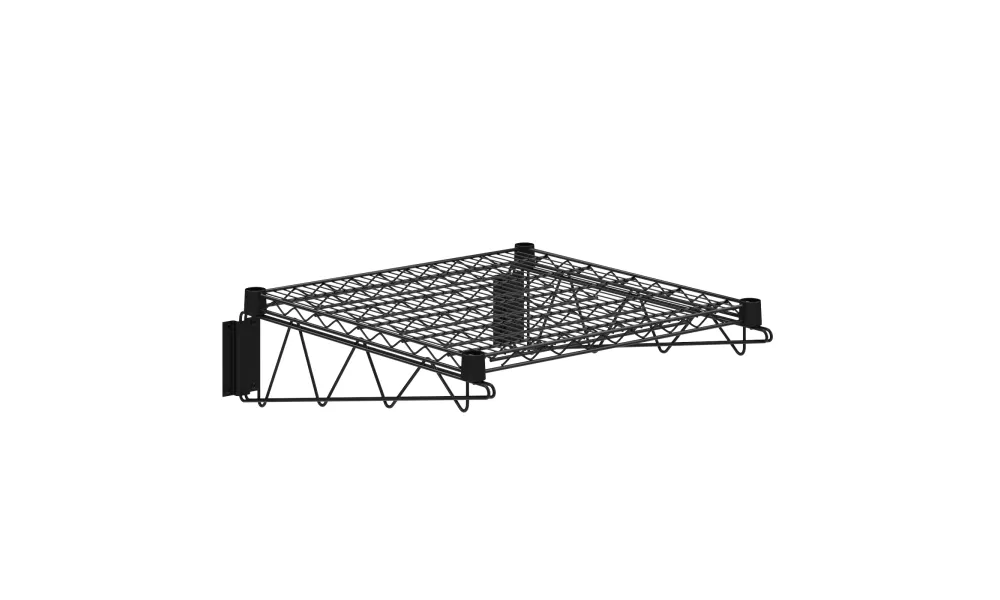 24 in. x 24 in. Black Epoxy Wire Wall Mount Shelf
