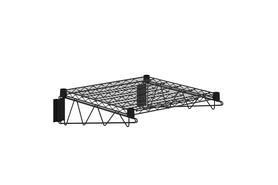 24 in. x 24 in. Black Epoxy Wire Wall Mount Shelf