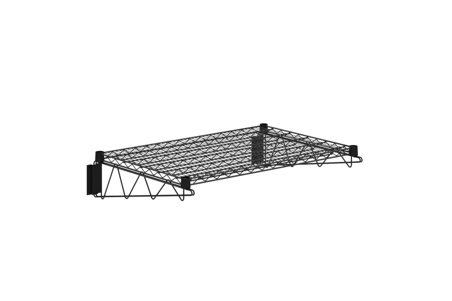 24 in. x 36 in. Black Epoxy Wire Wall Mount Shelf