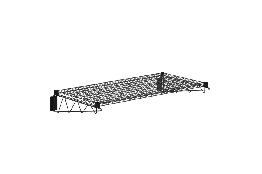 24 in. x 48 in. Black Epoxy Wire Wall Mount Shelf