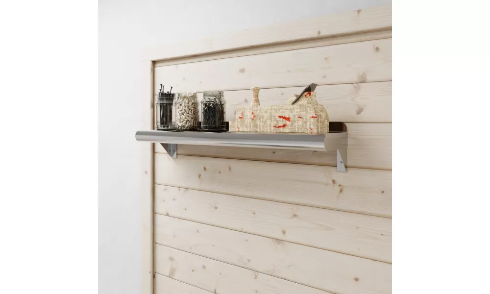 Amgood 24 In. X 24 In. Stainless Steel Wall Shelf With Side Guards - View #14