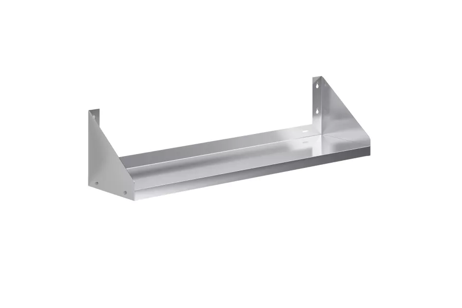 12 in. x 48 in. Stainless Steel Wall Shelf with Side Guards