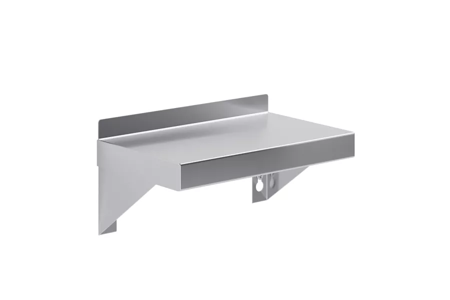 6 in. x 10 in. Stainless Steel Wall Shelf With Squared Edge