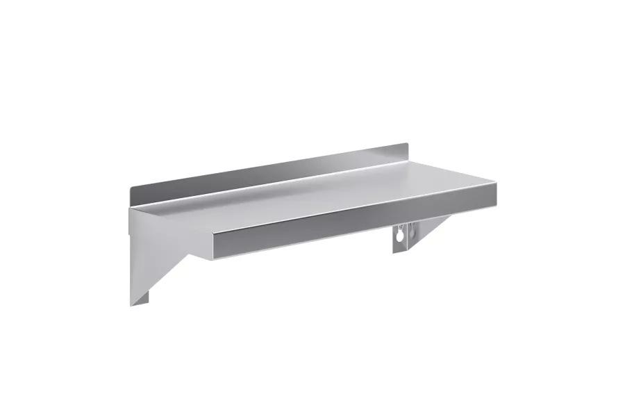 6 in. x 16 in. Stainless Steel Wall Shelf With Squared Edge