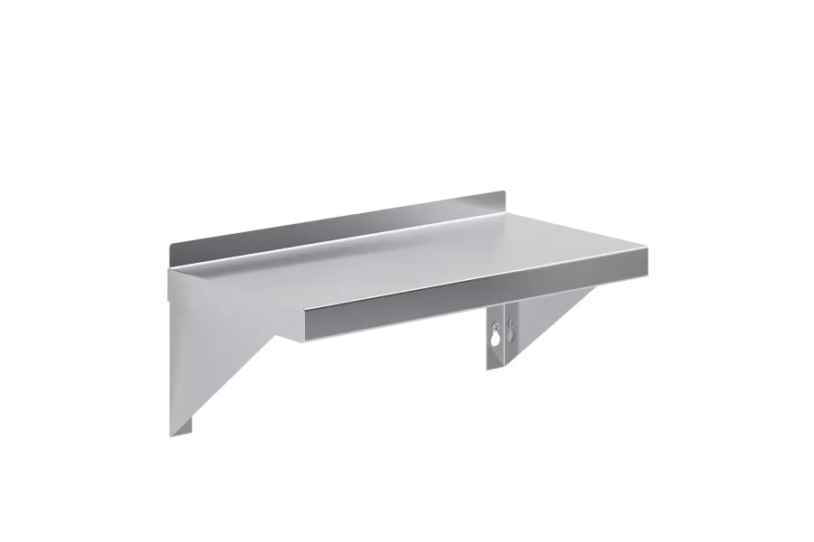 8 in. x 16 in. Stainless Steel Wall Shelf With Squared Edge