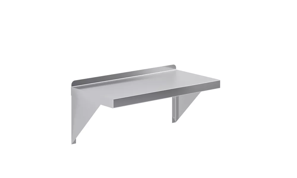 12 in. x 24 in. Stainless Steel Wall Shelf With Squared Edge
