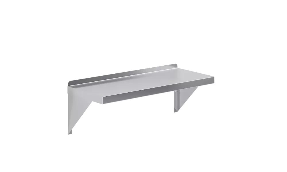 12 in. x 30 in. Stainless Steel Wall Shelf With Squared Edge