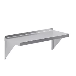 12 in. x 30 in. Stainless Steel Wall Shelf With Squared Edge
