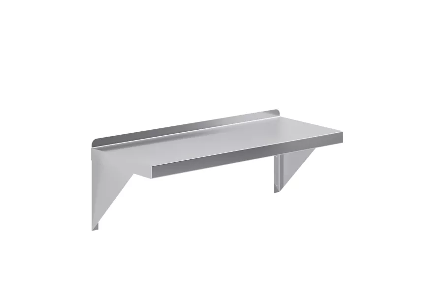12 in. x 30 in. Stainless Steel Wall Shelf With Squared Edge