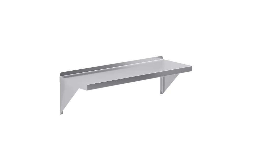 12 in. x 36 in. Stainless Steel Wall Shelf With Squared Edge