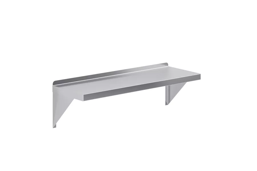 12 in. x 36 in. Stainless Steel Wall Shelf With Squared Edge