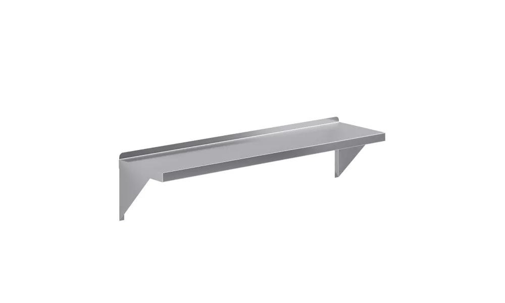 12 in. x 48 in. Stainless Steel Wall Shelf With Squared Edge