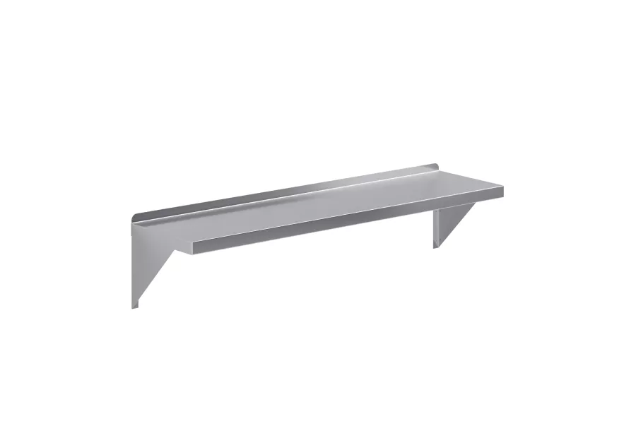 12 in. x 48 in. Stainless Steel Wall Shelf With Squared Edge