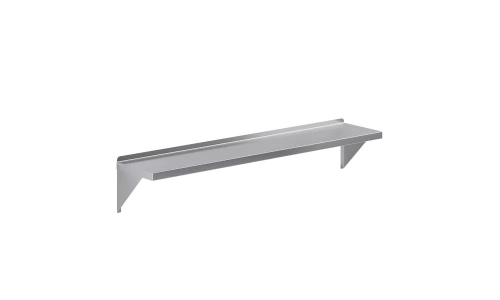 12 in. x 60 in. Stainless Steel Wall Shelf With Squared Edge