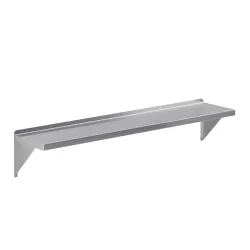 12 in. x 60 in. Stainless Steel Wall Shelf With Squared Edge