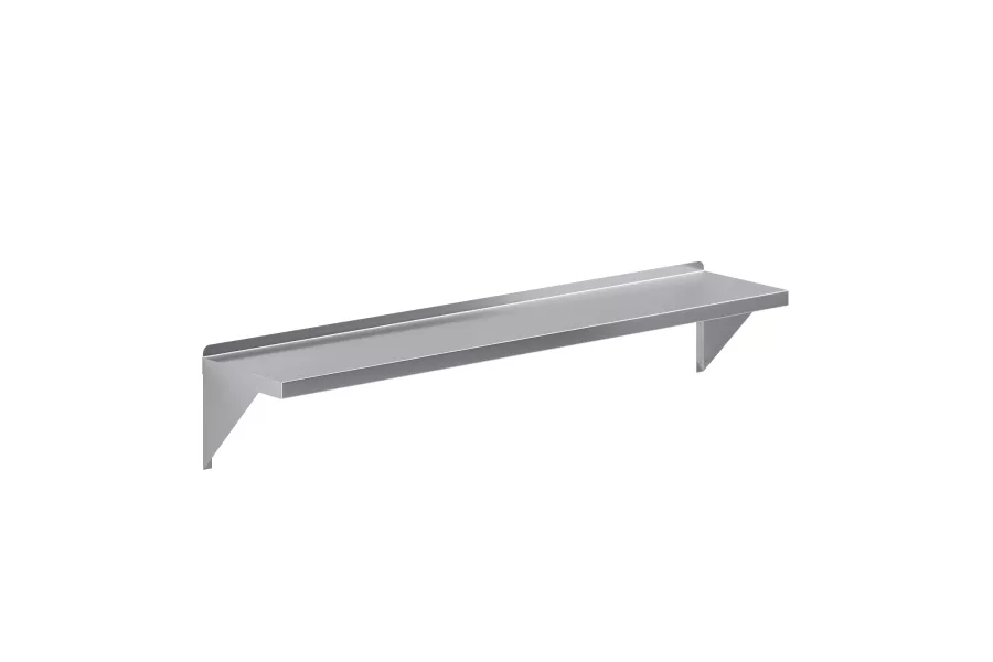 12 in. x 60 in. Stainless Steel Wall Shelf With Squared Edge