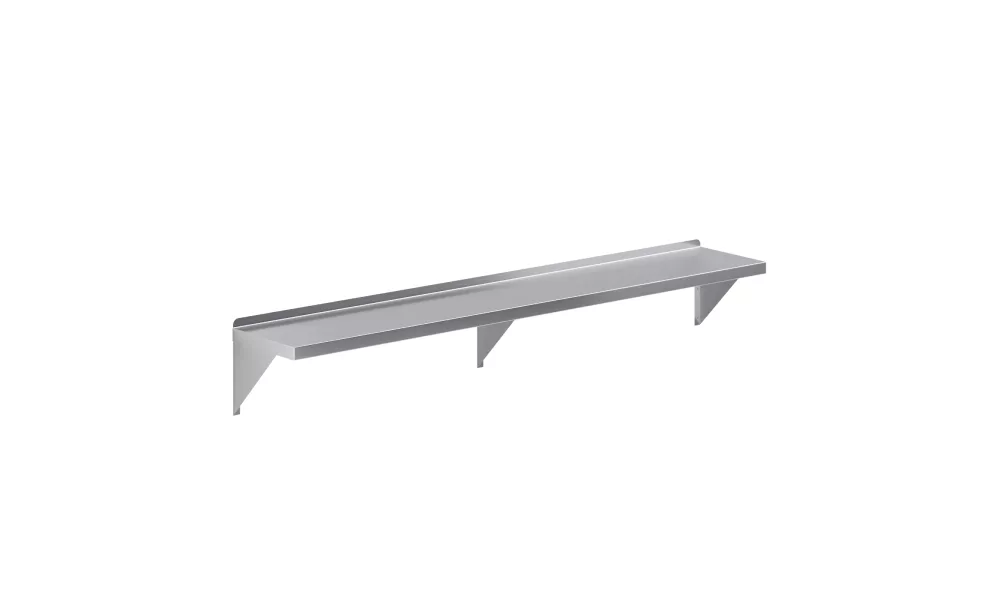 12 in. x 72 in. Stainless Steel Wall Shelf With Squared Edge