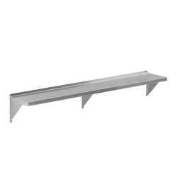 12 in. x 72 in. Stainless Steel Wall Shelf With Squared Edge