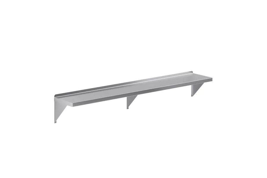 12 in. x 72 in. Stainless Steel Wall Shelf With Squared Edge