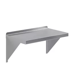 14 in. x 24 in. Stainless Steel Wall Shelf With Squared Edge