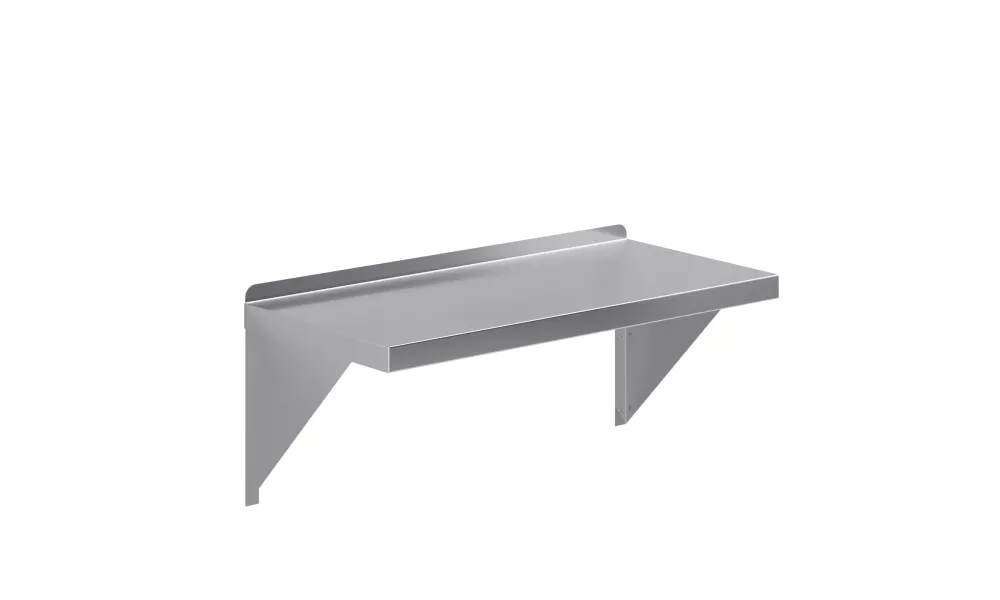 14 in. x 30 in. Stainless Steel Wall Shelf With Squared Edge
