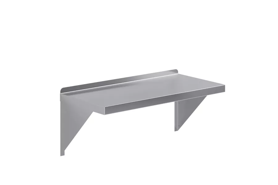14 in. x 30 in. Stainless Steel Wall Shelf With Squared Edge