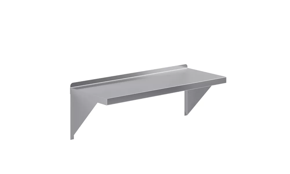 14 in. x 36 in. Stainless Steel Wall Shelf With Squared Edge