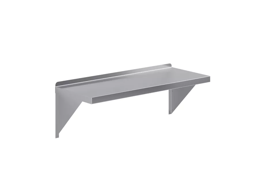 14 in. x 36 in. Stainless Steel Wall Shelf With Squared Edge