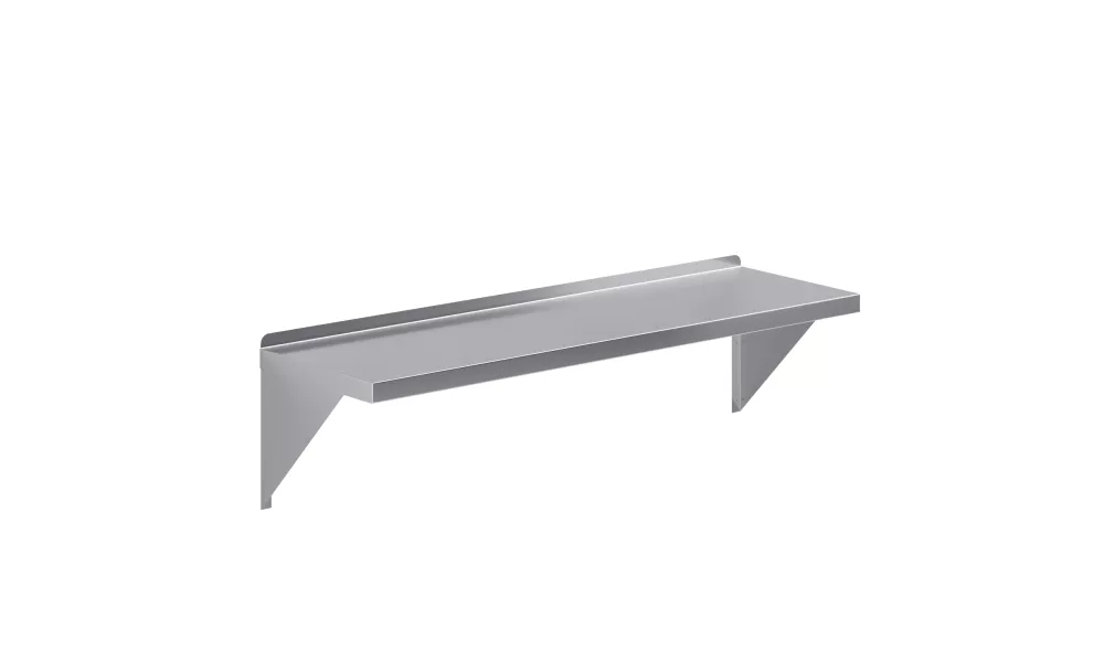 14 in. x 48 in. Stainless Steel Wall Shelf With Squared Edge