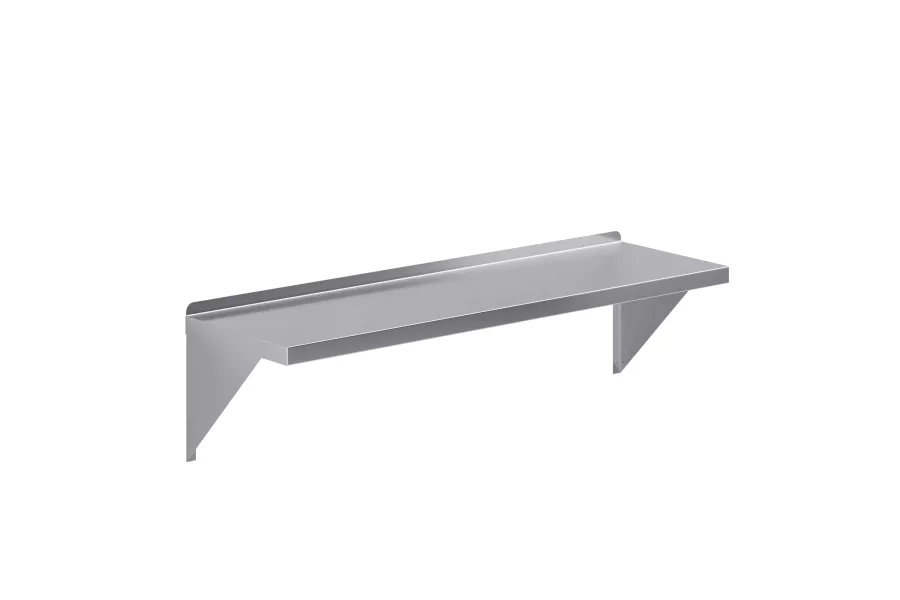 14 in. x 48 in. Stainless Steel Wall Shelf With Squared Edge