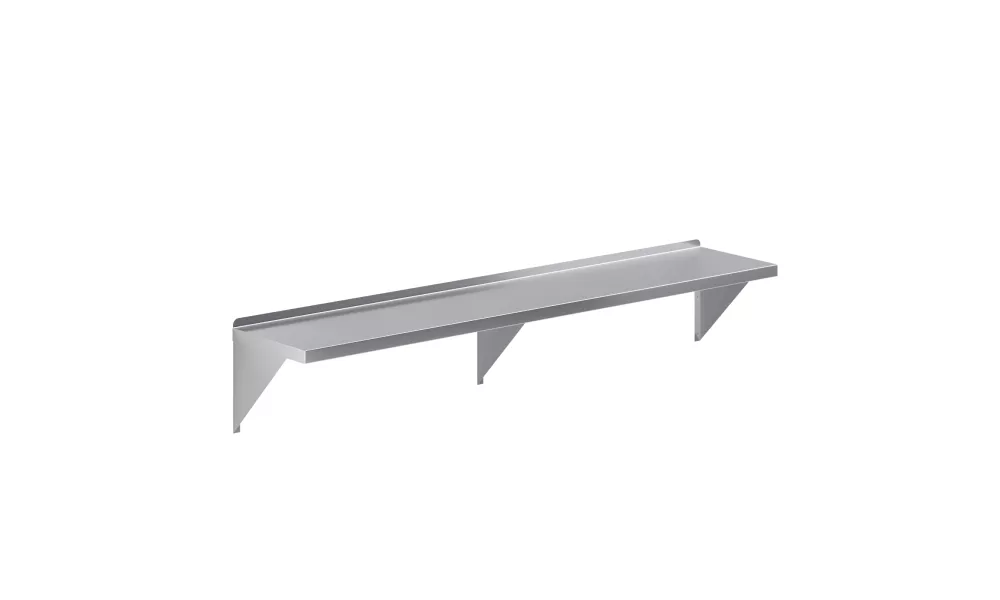 14 in. x 72 in. Stainless Steel Wall Shelf With Squared Edge