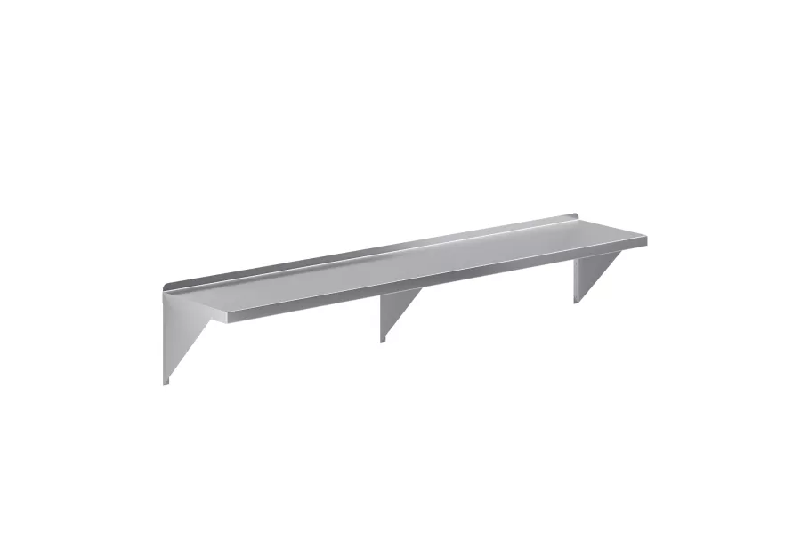 14 in. x 72 in. Stainless Steel Wall Shelf With Squared Edge