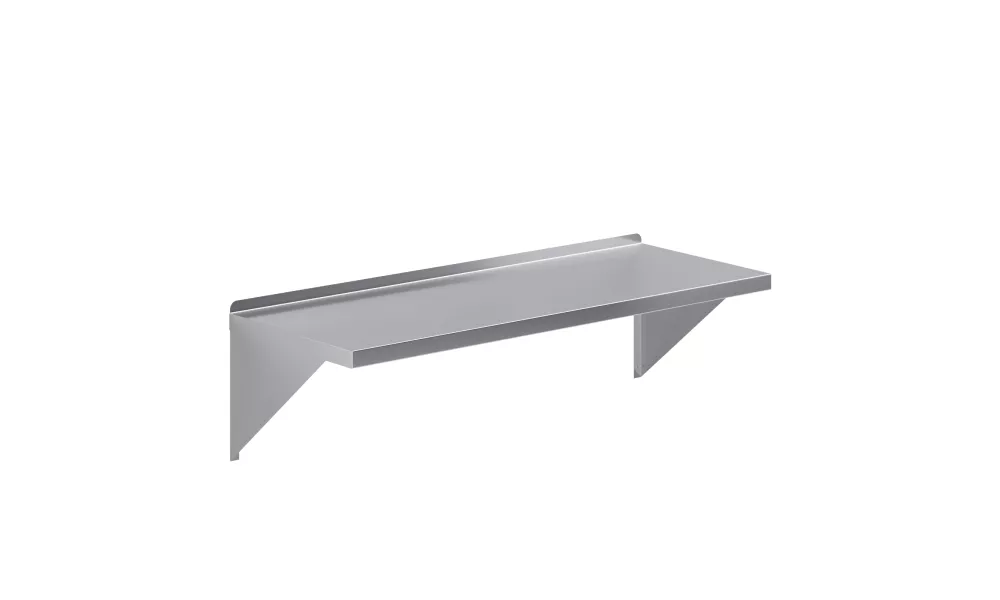 18 in. x 48 in. Stainless Steel Wall Shelf With Squared Edge