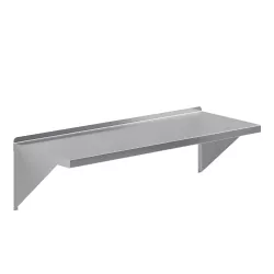 18 in. x 48 in. Stainless Steel Wall Shelf With Squared Edge