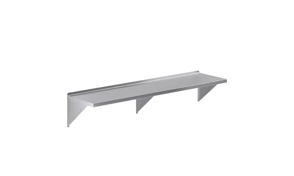 18 in. x 72 in. Stainless Steel Wall Shelf With Squared Edge