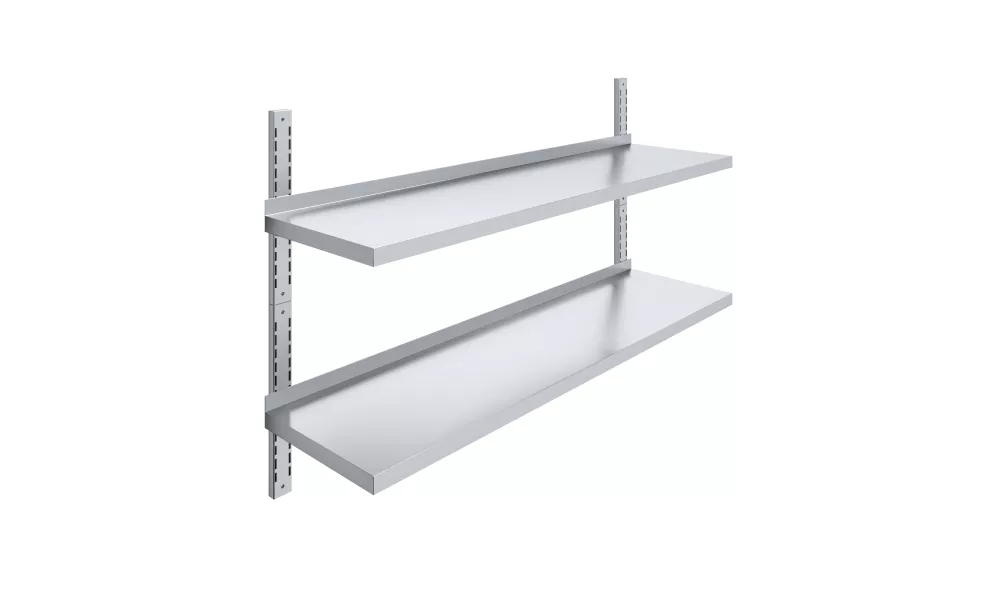 16 in. x 60 in. Two-Tier Metal Wall Mount Shelf