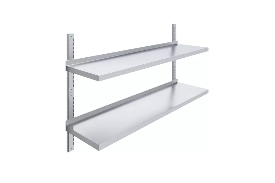 16 in. x 60 in. Two-Tier Metal Wall Mount Shelf