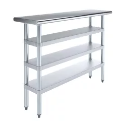 24" X 96" Stainless Steel Work Table With Open Base - View #2