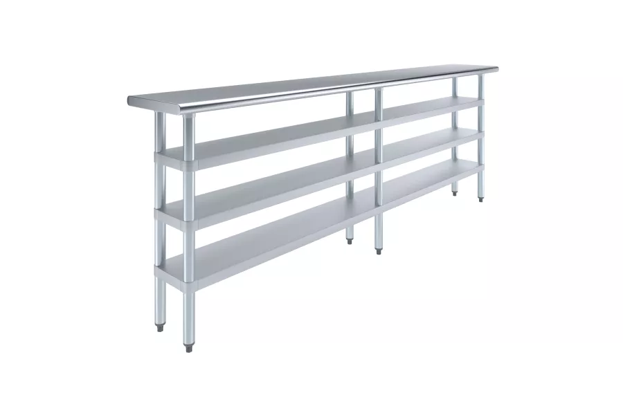 14 in. x 96 in. Stainless Steel Table With Three Undershelves