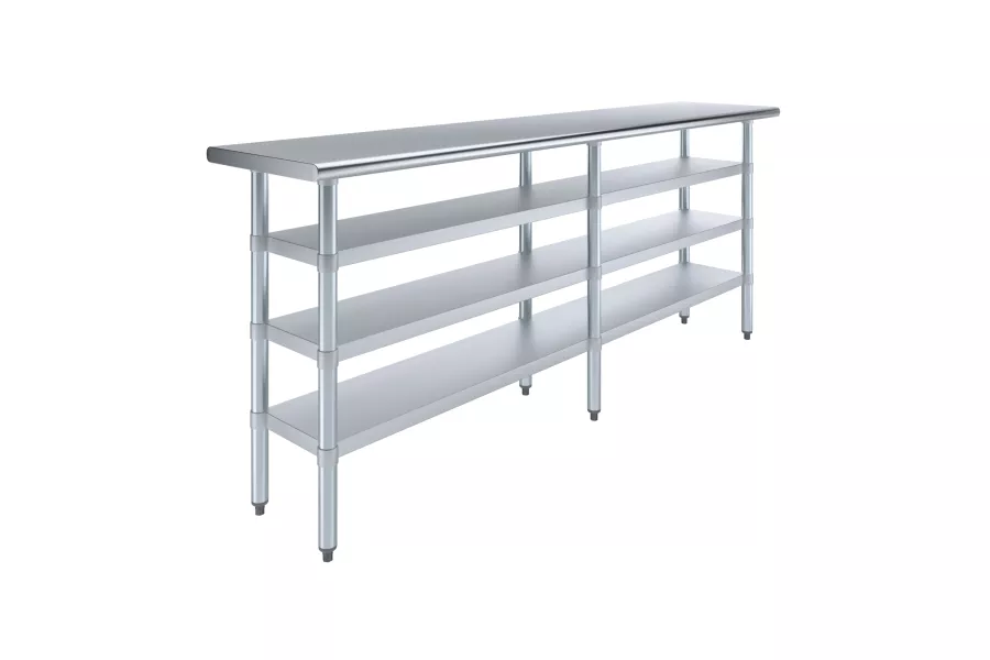 18 in. x 84 in. Stainless Steel Table With Three Undershelves