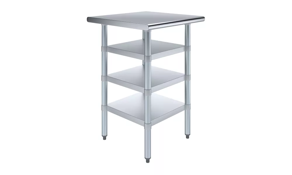 24 in. x 24 in. Stainless Steel Table With Three Undershelves