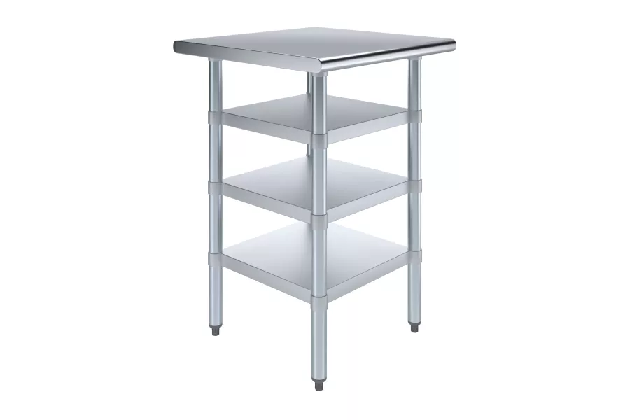 24 in. x 24 in. Stainless Steel Table With Three Undershelves