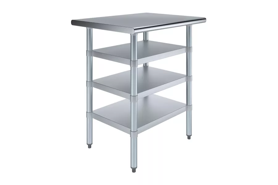 24 in. x 30 in. Stainless Steel Table With Three Undershelves