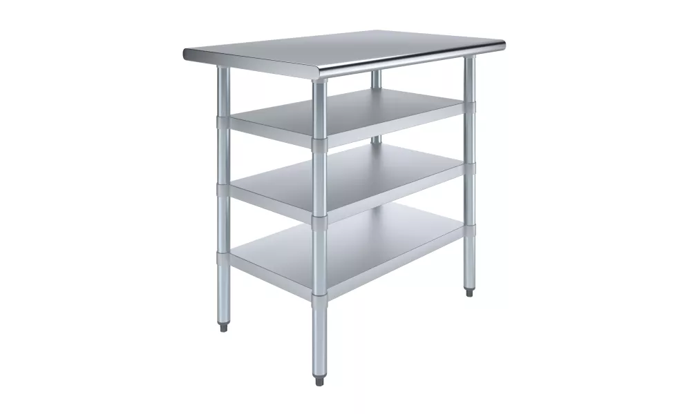 24 in. x 36 in. Stainless Steel Table With Three Undershelves