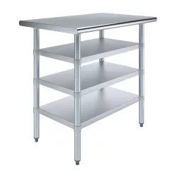 24 in. x 36 in. Stainless Steel Table With Three Undershelves